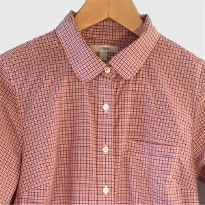 J. Crew red and blue plaid button down shirt